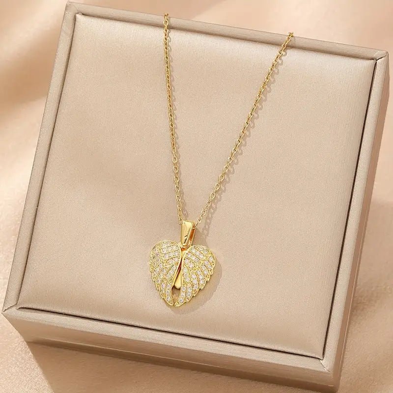 Golden Angel Wings Necklace - Zesh Store